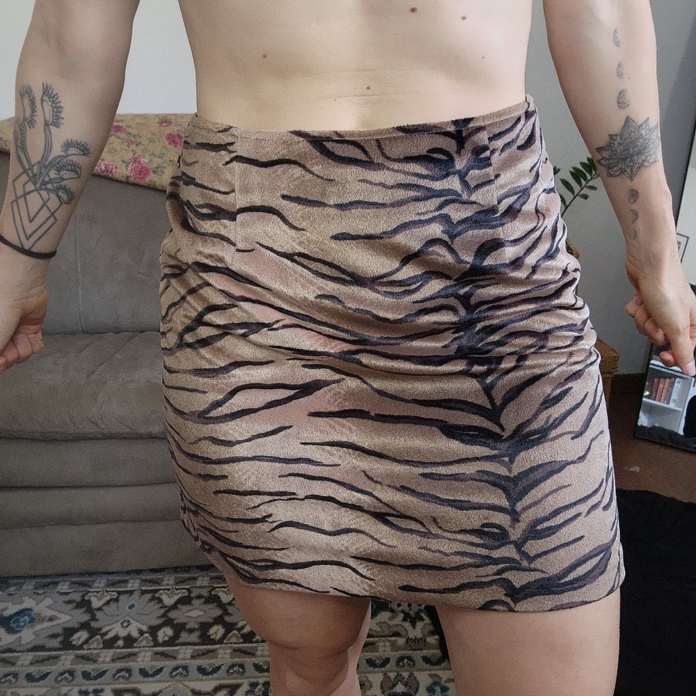 Vintage Animal Print Mini Skirt Size 10